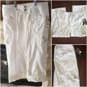 Inc  concept White rhinestone capri pants